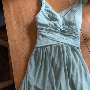 David's Bridal Soft Green Gown